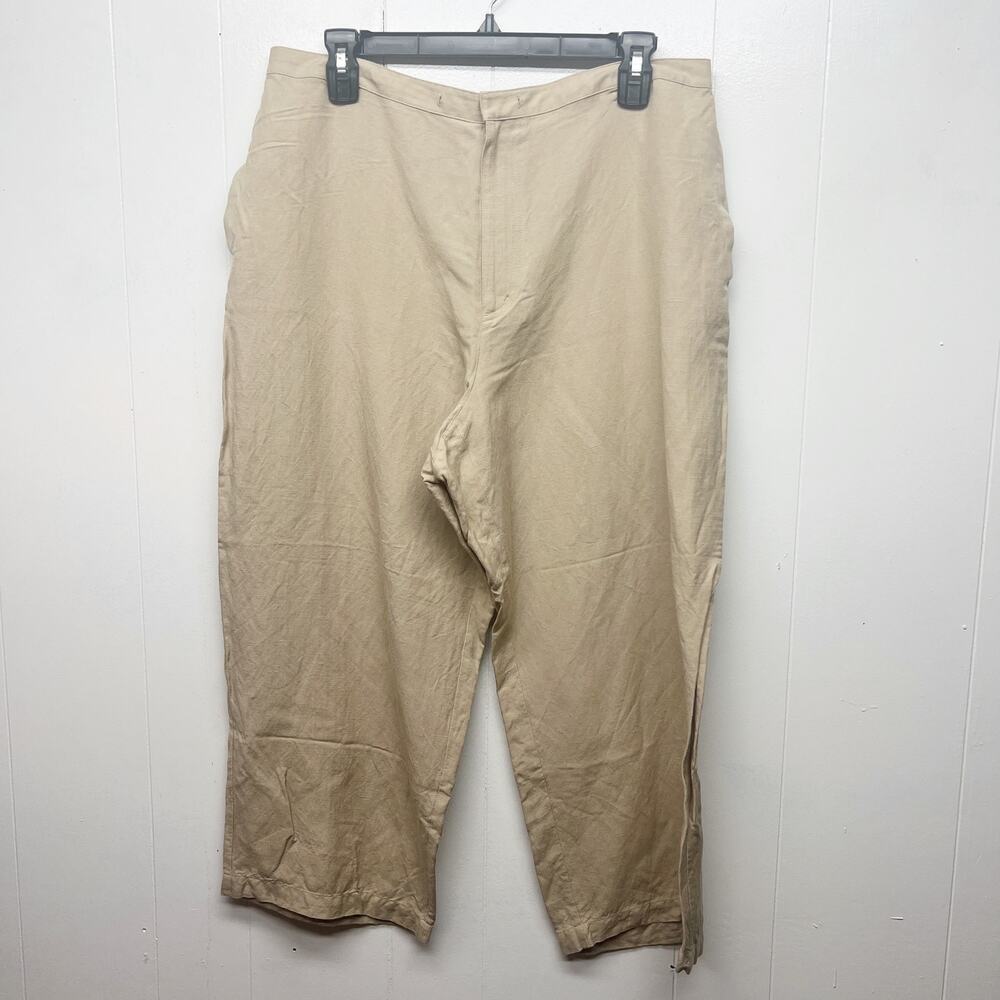 Studio by Liz Claiborne Linen Blend Beige Capri Pants Women's Size XL Breathable
